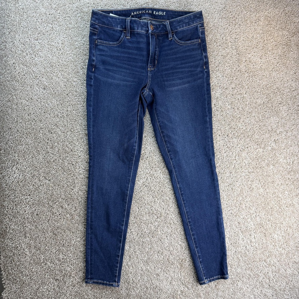 American Eagle Outfitters Jegging Jeans Womens 4 Short Med Wash Blue Stretch